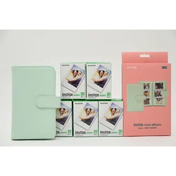 FUJIFILM Set od 5 filmova za fotoaparat Instax Mini Glossy i album za slike, Zeleni