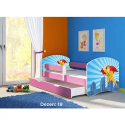 Deciji krevet ACMA II 140x70 F + dusek 6 cm PINK19