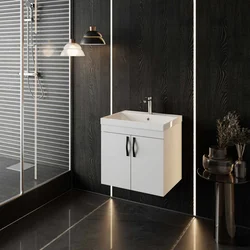 Skye Decor Kupatilski ormarić sa umivaonikom, Krem