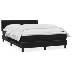 Vidaxl Box spring postelja z vzmetnico črna 160x210 cm žamet
