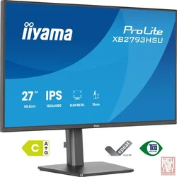 27 Iiyama ProLite XB2793HSU-B1, IPS, 1920x1080, 120Hz, 1ms MPRT, 1500:1, 350cd/m2, speakers, pivot, HDMI/DP/USB
