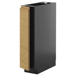 METOD Podni element s policama, Crnosiva/Voxtorp im. hrastovine, 20x60 cm