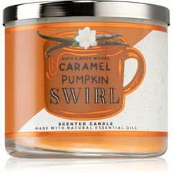 Bath & Body Works Caramel Pumpkin Swirl mirisna svijeća s esencijalnim uljem 411 g