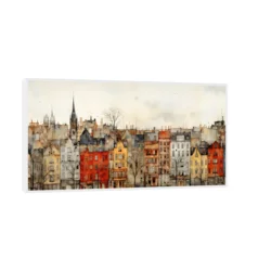 Canvas Slika na platnu Gradski Rapsodija, Sa ramom, 140 x 70 cm, Beli