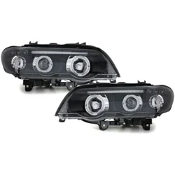 OEM Kristalni farovi Angel Eyes BMW X5 (99-03), Crni