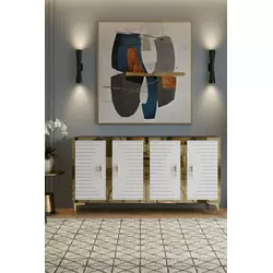 HANAH HOME Komoda Tuna 120 White Gold