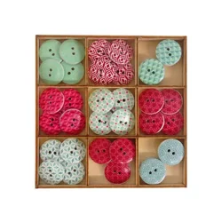 Leseni gumbi Craft Sensations 36 kosov - Set 3