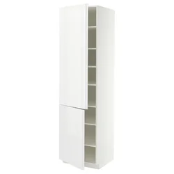 METOD Visoki element s policama/2 vrata, bela/VOXTORP bela visokog sjaja vertikalna ručka, 60x60x220 cm