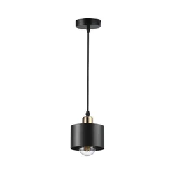 Luster na sajli 1xE27/35W/230V prečnik 12 cm crna/zlatna