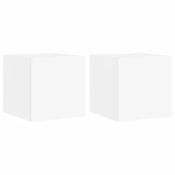 Zidni TV ormarići s LED svjetlima 2 kom bijeli 30,5x35x30 cm