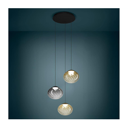 Eglo 390481 - LED prigušiva luster na sajli PANTOJA 3xLED/5,8W/230V bež/zadimljena + daljinski upravljač