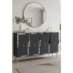 Hanah Home komoda Seza 120, 120 cm, antracit / srebrna