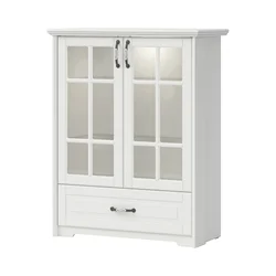 JELA VITRINA EG-K21S - kolekcija Evergreen - Polarni bor/Slonova kost MAT LAK - 101x128x49 cm
