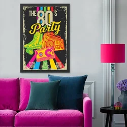 Wallity Uramljena slika The 80s Party, 55x75 cm