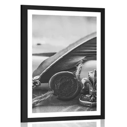 Plakat s paspartujem zgodovinsko pero in pergament v črnobeli varianti - 20x30 no frame