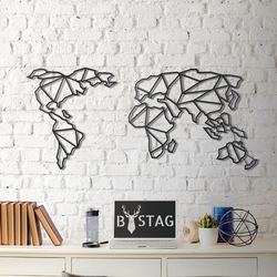 Wallity Dekorativni metalni zidni dodatak World Map v22