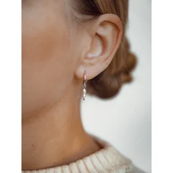 Hey Happiness Uhani Double Pearl srebrna