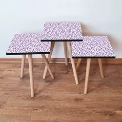Hanah Home Set klub stočića 3Shp295, 3 komada, Šarena