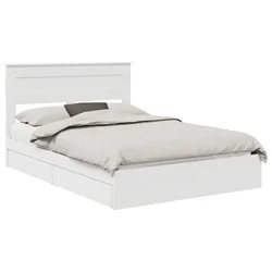 Vidaxl Postelja s shranjevanjem Bela 140 x 190 cm Konstruiran les
