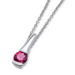 Ženski oliver weber tender 925 ag pink srebrni lančić sa swarovski roze kristalnim priveskom ( 61126.pin )