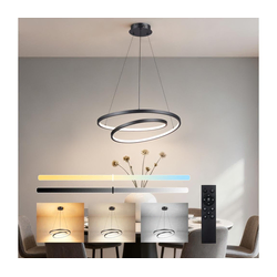 Brilagi-LED prigušiva luster na sajli TWISTER LED/48W/230V O 50 cm crna + daljinski upravljač