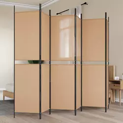 Razdjelnik prostora s 6 panela Bež 300 x 200 cm Tkanina