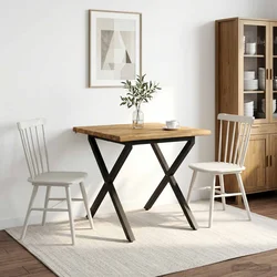 vidaXL 90 x 90 x 75 cm Masiven les akacije Bela in črna Kvadrat