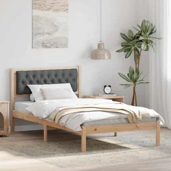 Krevetna konstrukcija s uzglavljem Tamno siva 100 x 200 cm