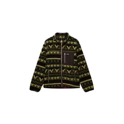 Superdry & Co Jopa iz flisa temno rjava/oliva/svetlo zelena/črna