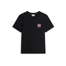 TOMMY HILFIGER Majica  rdeča / črna / bela