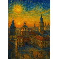 Plakat Lublin v slogu Van Gogha 50x70 cm