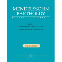 MENDELSSOHN:LIEDER FOR HIGH AND MEDIUM VOICE AND PIANO