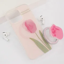 Maska za iPhone 15 Pro Tulip pop socket mag case
