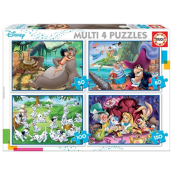Puzzle Multi 4 Disney Educa 50-80-100-150 delov od 5 leta