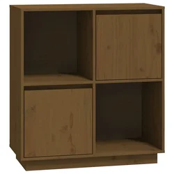 Vidaxl Komoda medeno rjava 74x35x80 cm trdna borovina