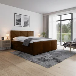 Livetastic BOXSPRING POSTELJA 180 cm  x 200 cm , kovina, umetna masa, tekstil, karton, leseni material rjava