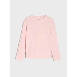 Sinsay - Pamučna majica od rebrastog džerseja - pastelno roze