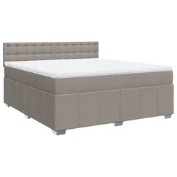 Vidaxl Box spring postelja z vzmetnico taupe 180x200 cm blago