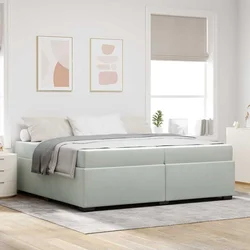 vidaXL Konstrukcija postelje Svetlo siva 200 x 200 cm Žamet