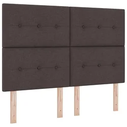 Vidaxl LED Box Spring Postelja Temno rjava 140 x 200 cm blago