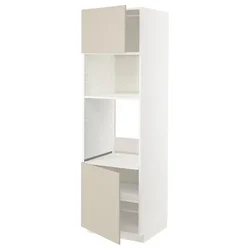 METOD Visoki element za ugradne uređaje, bela/Havstorp bež, 60x60x200 cm