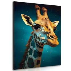 Slika modro zlata žirafa - 40x60