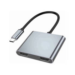 Adapter-konvertor TIP C na 2xHDMI 4K+USB 3.0+TIP C