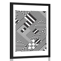 Plakat s paspartujem prijetni vzorci v edinstvenem stilu - 60x90 black