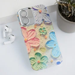 Maska za telefon Painting Flower za iPhone 16 Pro, Zelena