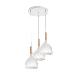 Luster na sajli NOAK WOOD 3xE27/15W/230V bela/buk