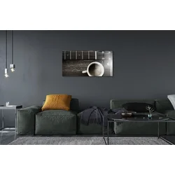 tulup.si Slika na steklu Kava kitara 120x60 cm 2 obešalnika