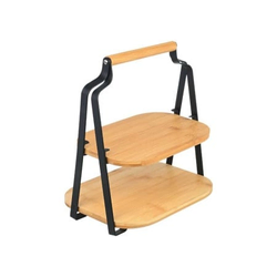 Estia Poslužavnik za serviranje ES01-20811, Na 2 nivoa, Bambus/Metal, 20 x 26 x 28 cm