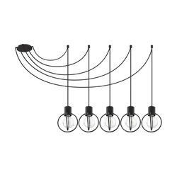 Luster na lanku AURA 5xE27/60W/230V crna