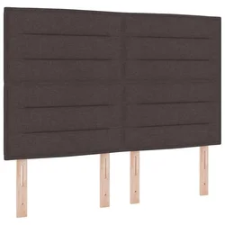 Vidaxl LED Box Spring Postelja Temno rjava 140 x 200 cm blago